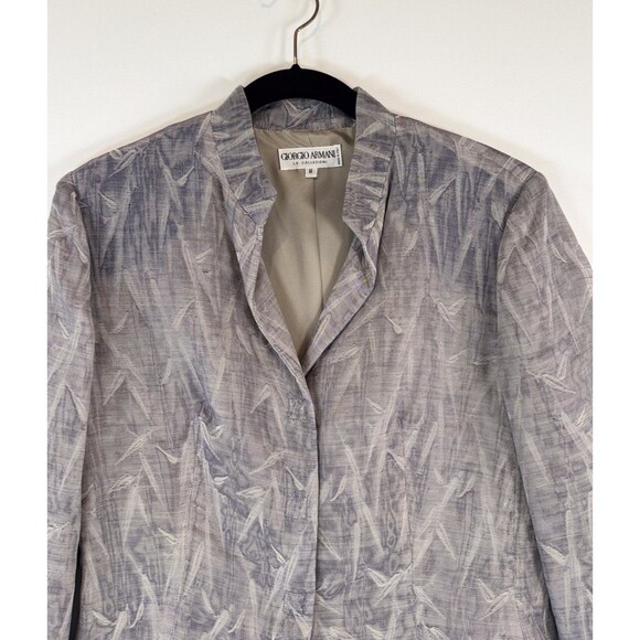 Giorgio Armani Womens Blazer Gray Graphic Print Evening Italian Jacket Size 8 - Picture 6 of 10